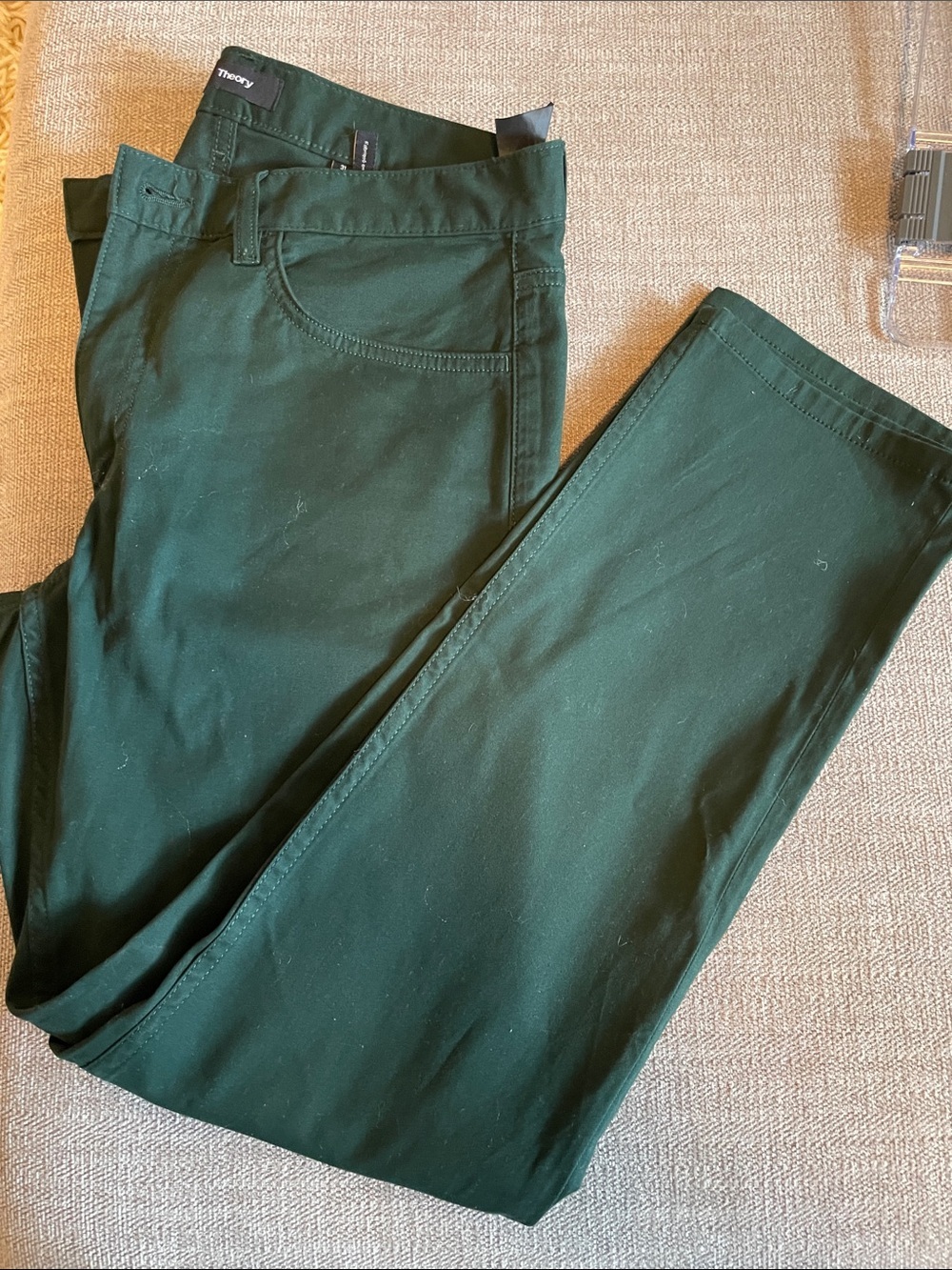 NWOT Theory Men's Forest Green Slim Straight Jeans